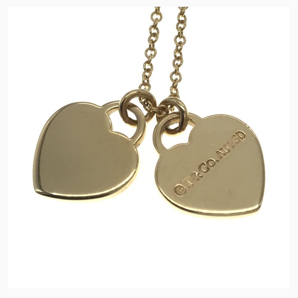 Tiffany&Co. Return To Tiffany Return Double Heart 750 Yellow Gold Necklace - Picture 3 of 8